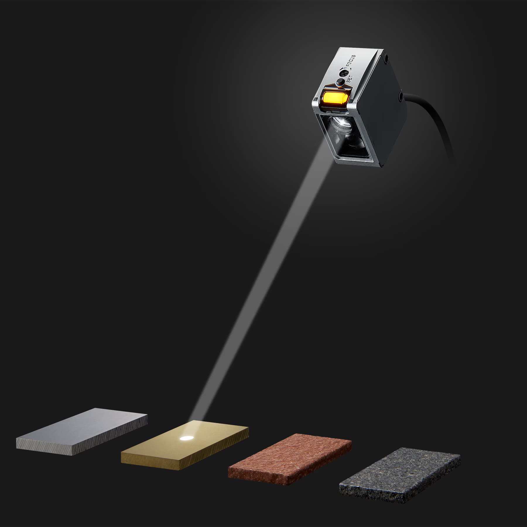 Keyence LR-W (white-light "full-spectrum" CMOS, self-contained amp)